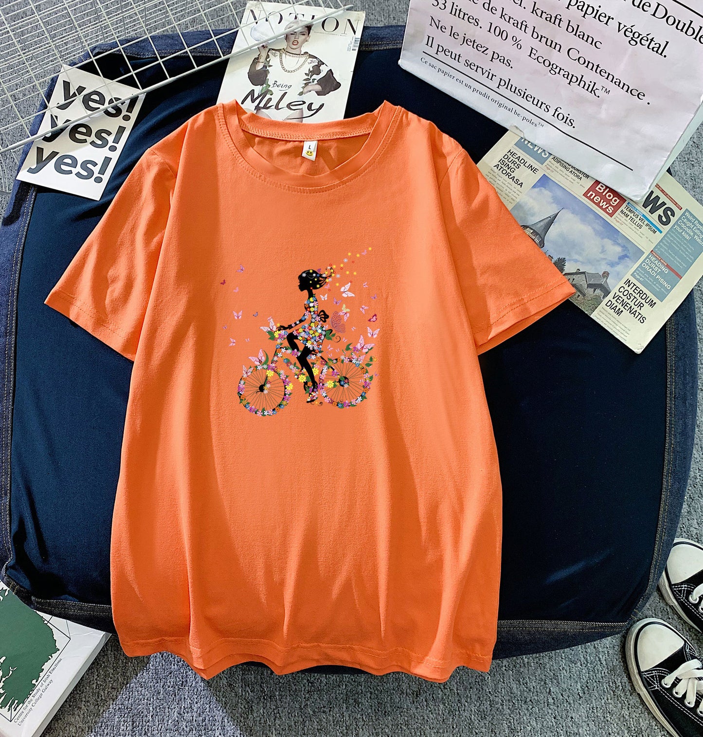 Women's Short-sleeved T-shirt Summer Korean Style Loose Blouses