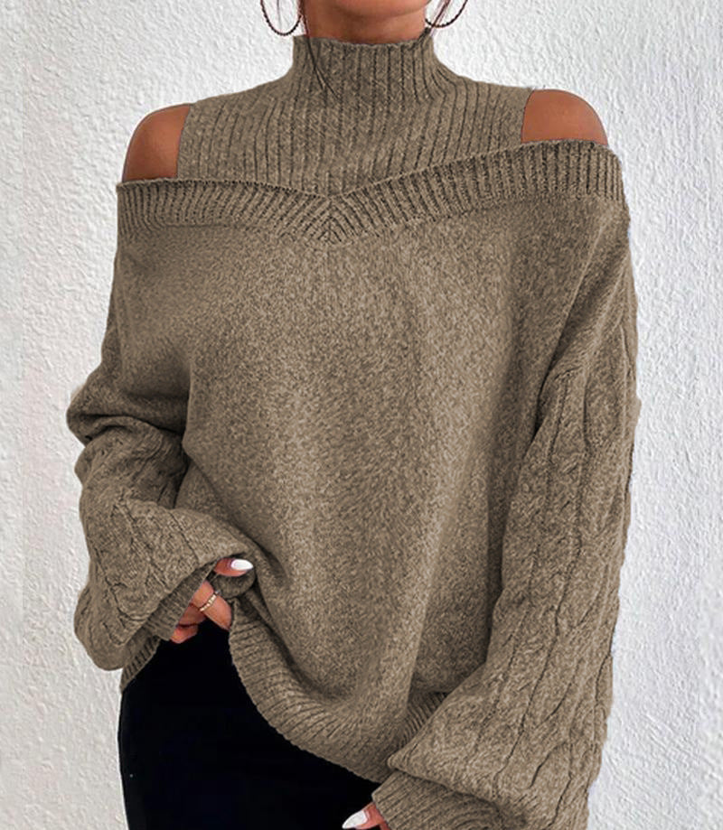 Women's Fashion Mock Neck Loose Large Sweaters