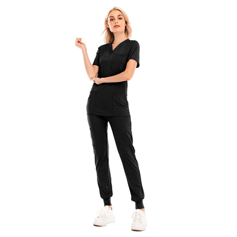 Sports Leisure Solid Color Sleeve Pocket Medical Protective Split Uniform
