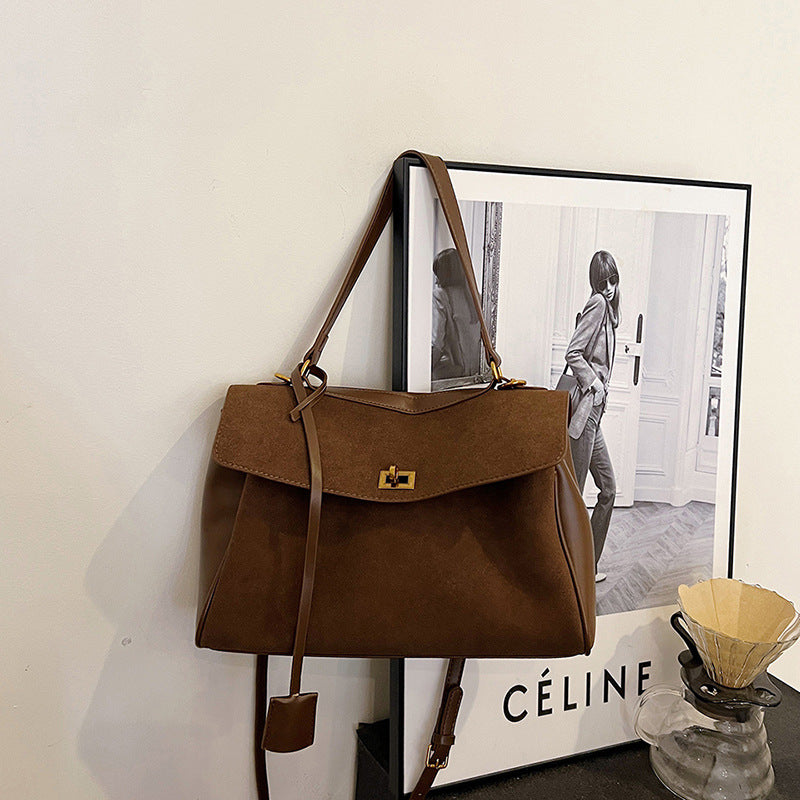 Women's Large Capacity Commuter Trendy Frosted Vintage Shoulder Bags