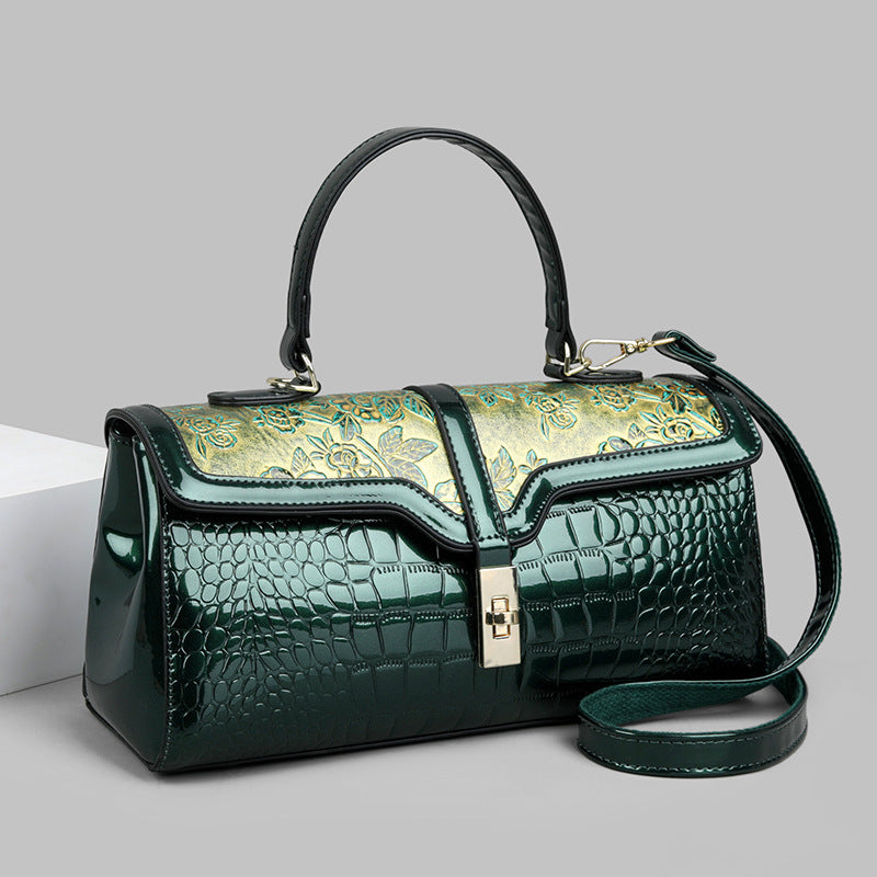 Women's Large Capacity Crocodile Pattern Fashion Retro Crossbody Bags