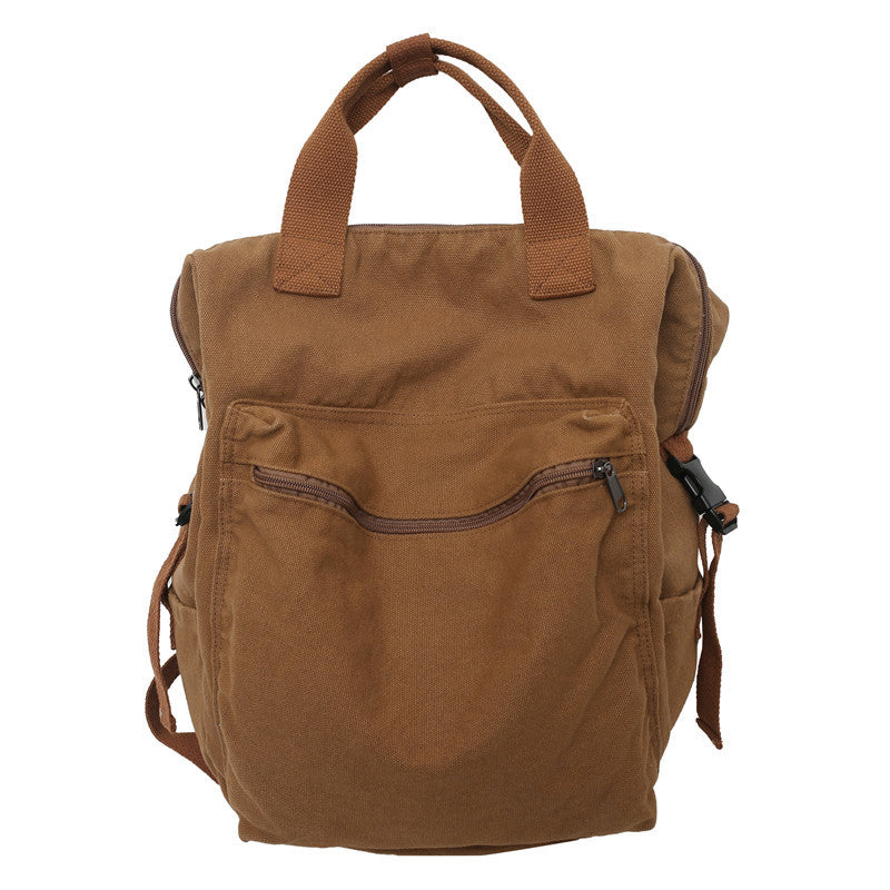 Style Leisure Washed-out Canvas College Korean Backpacks