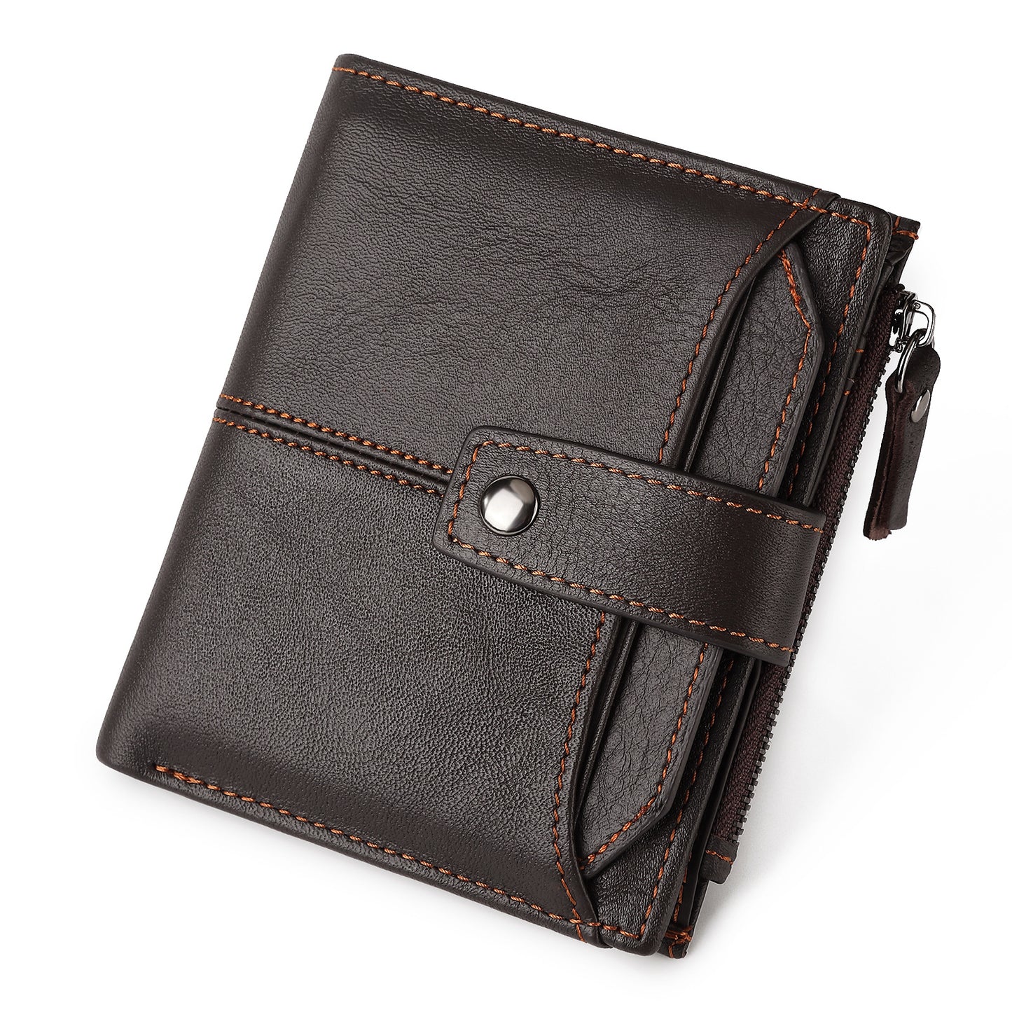 Leather For Man Large Capacity Short Men's Wallets