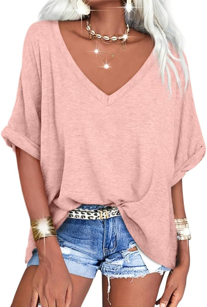 Women's Summer Casual Sleeve Loose T-shirt Blouses