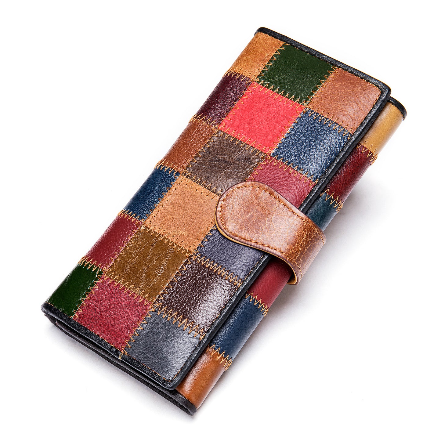 Women's Real Leather Stitching Personalized Minority Long Ladies Wallets