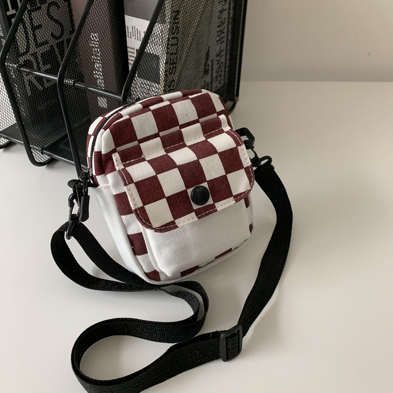 Women's Plaid Pouch Niche Personality Canvas Women's Shoulder Bag
