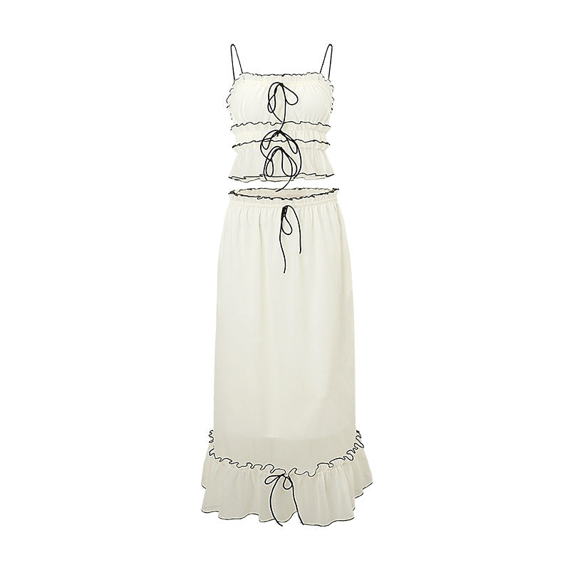 Women's Fashion French Sexy Vacation Style Sling Temperament Suits