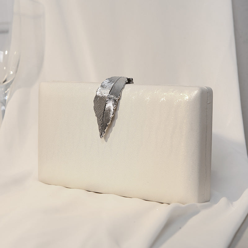 Women's Metal Leaf Dinner Printed Texture Clutch Evening Bags