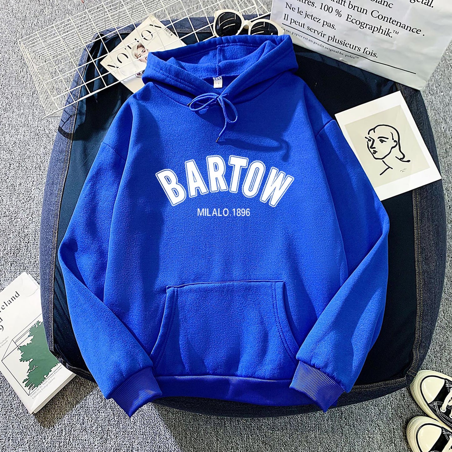 Creative Beautiful Stylish Fleece-lined Hoodie Loose Tops