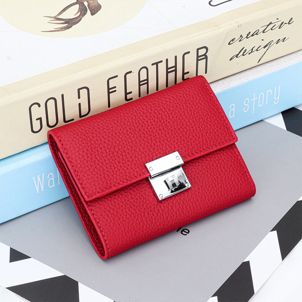 Women's Pure Top Layer Cowhide Short Fashion Ladies Wallets