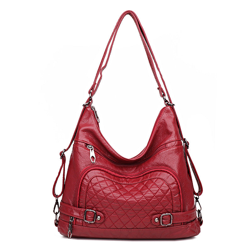 Women's Spring Washed-out Vintage Fashion Trend Large Shoulder Bags