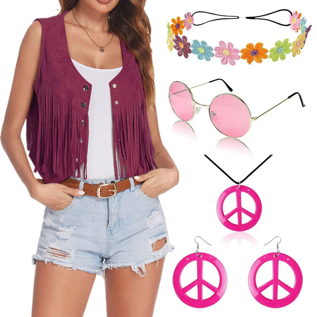 Women's Suede Fashion Tassel Retro Hippie Vests