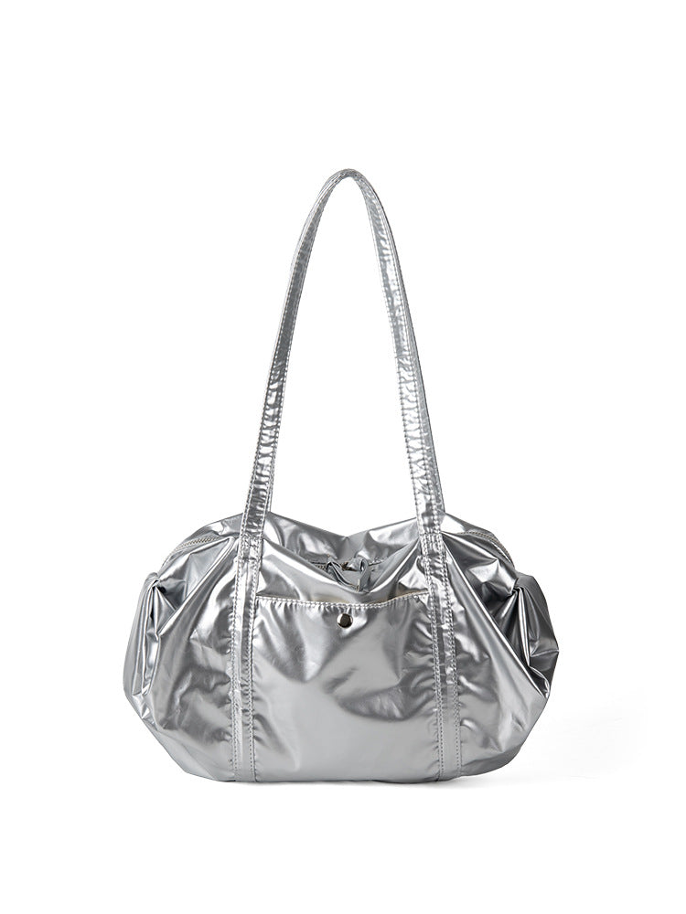 Women's Korean Niche Design Sier Underarm Simple Tote Bags