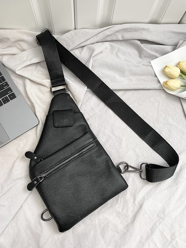 Men's First Layer Cowhide Underarm Close-fitting Storage Men's Chest Bags