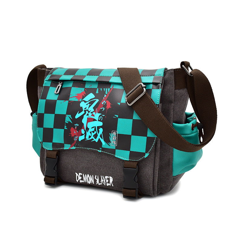 One Piece Male Tuition Green Cartoon Men's Messenger Bags