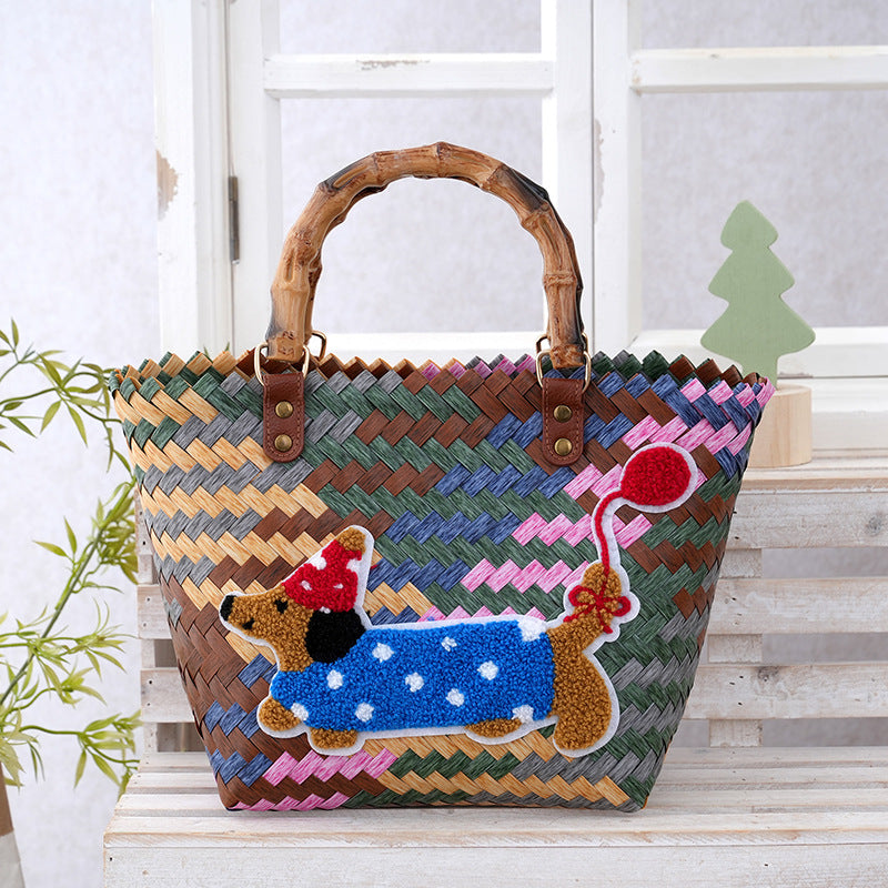 Women's Curtain Cloth Large Capacity Woven Gift Bags