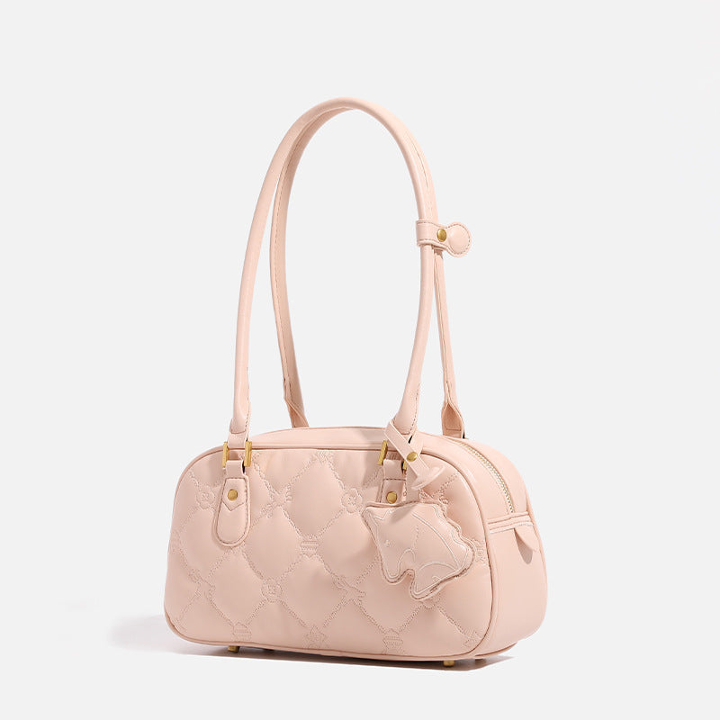 Women's Classic Style Light Luxury Rhombus Fashion Boston Women's Shoulder Bag