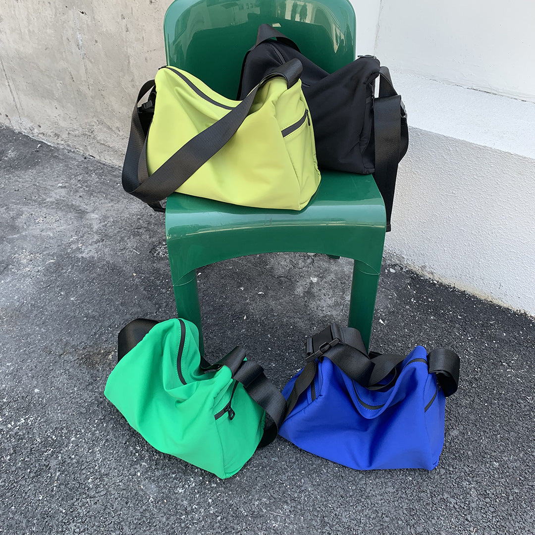 Women's Straps Large Elastic Fabric Simple Korean Shoulder Bags