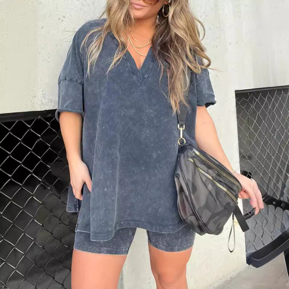 Women's Fashion Loose Casual Fried Color Two-piece Suits