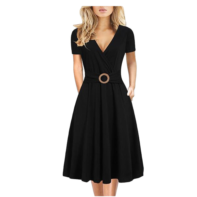 Women's Midi Dress Printed Expansion Beach Dresses
