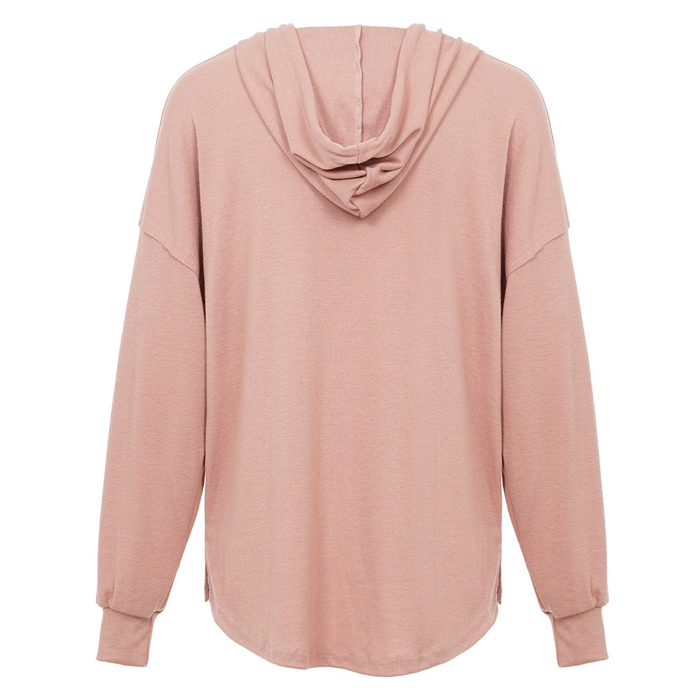 Women's Casual Loose Solid Color Hoodie Sweaters