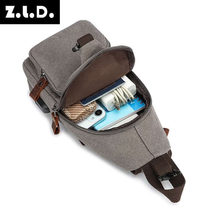 Men's Unique Versatile Elegant Vintage Canvas Men's Chest Bags