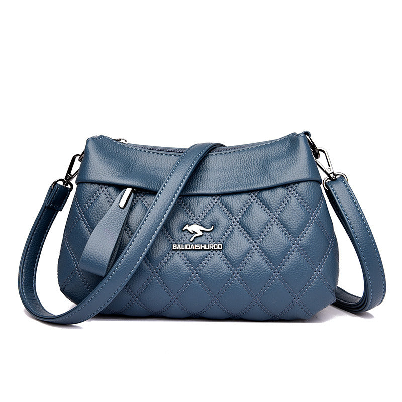 Women's Soft Leather Rhombus Fashion Large Capacity Crossbody Bags
