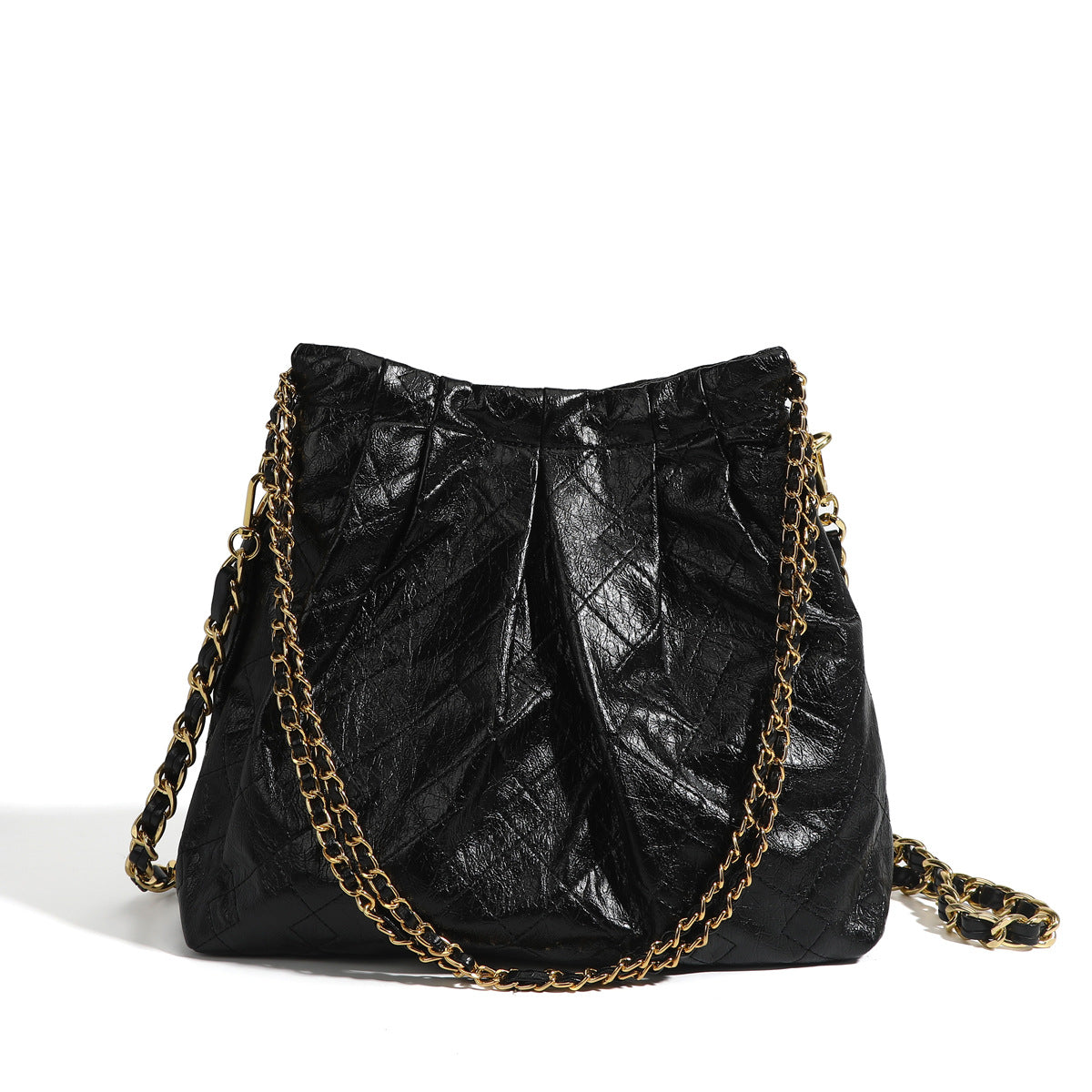 Women's Spring Rhombus Chain Stray Large Capacity Garbage Bags