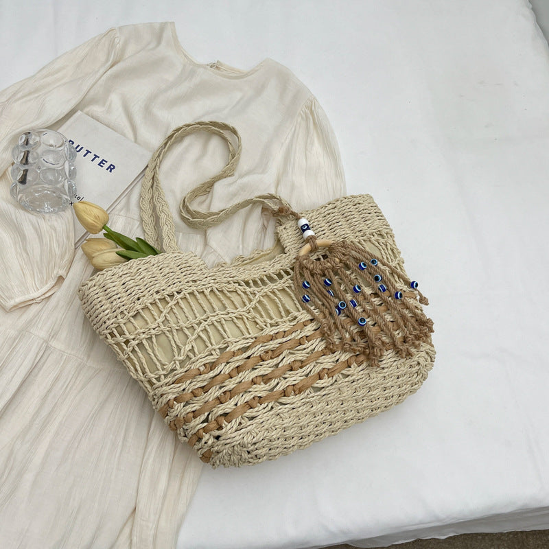 Women's Straw Large Capacity Summer Seaside Beach Tote Bags
