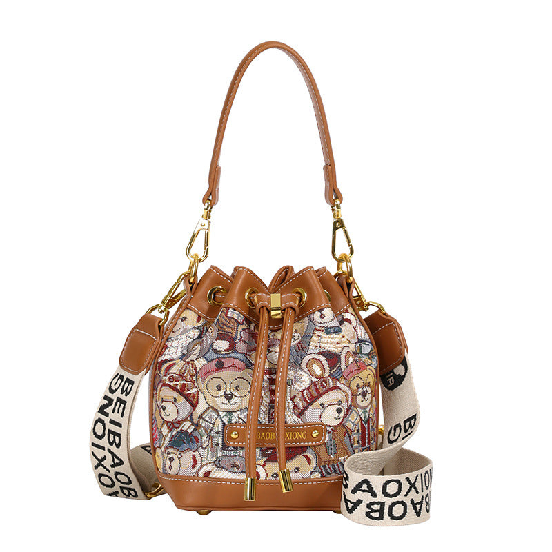 Women's Source Niche Design Fashionable Drawstring Crossbody Bags