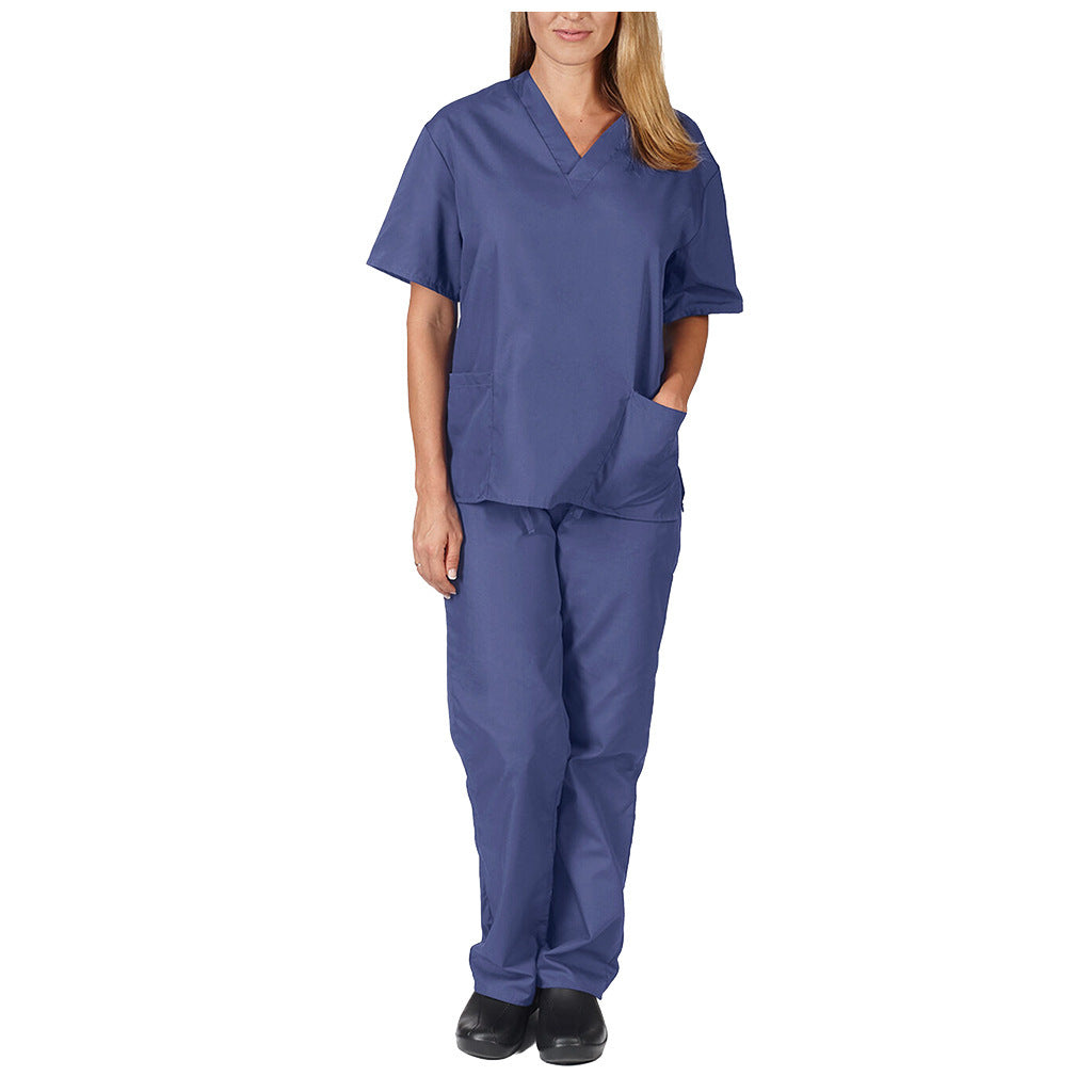 Women's Solid Color Pocket Nursing Work Uniforms Uniform