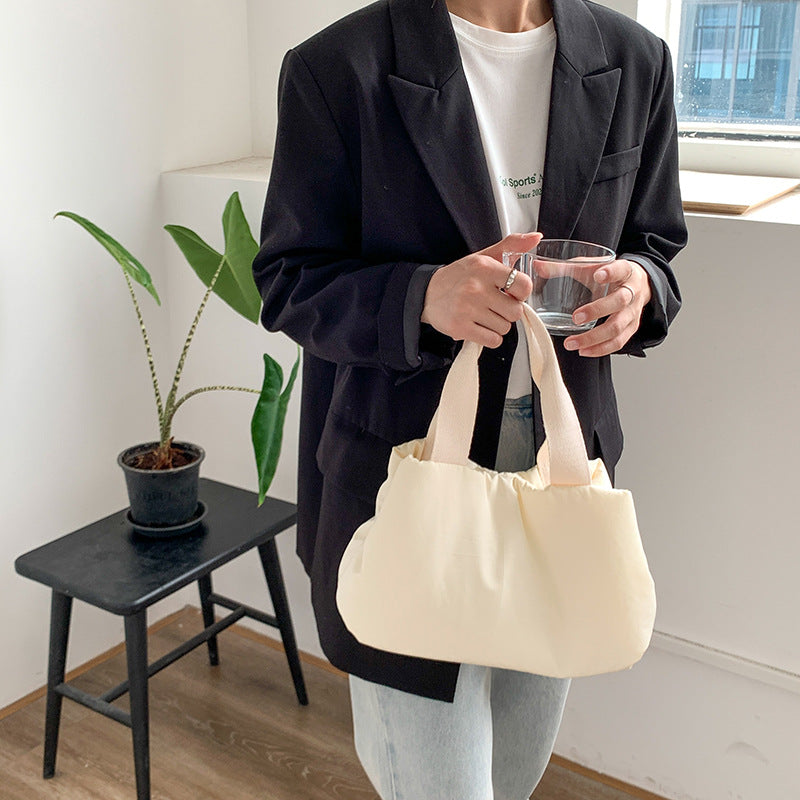 Women's Korean Style Solid Color Large Capacity Handbags