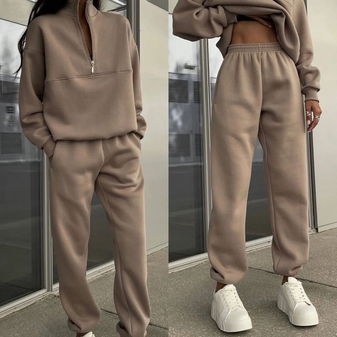 Women's Versatile Casual Fashion Long-sleeved Trousers Two-piece Sweaters