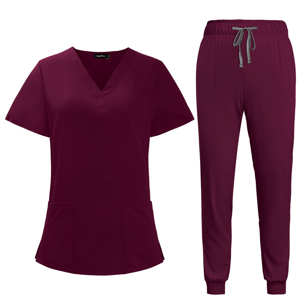Women's & Men's & Simple Casual Hand Washing Solid Uniform