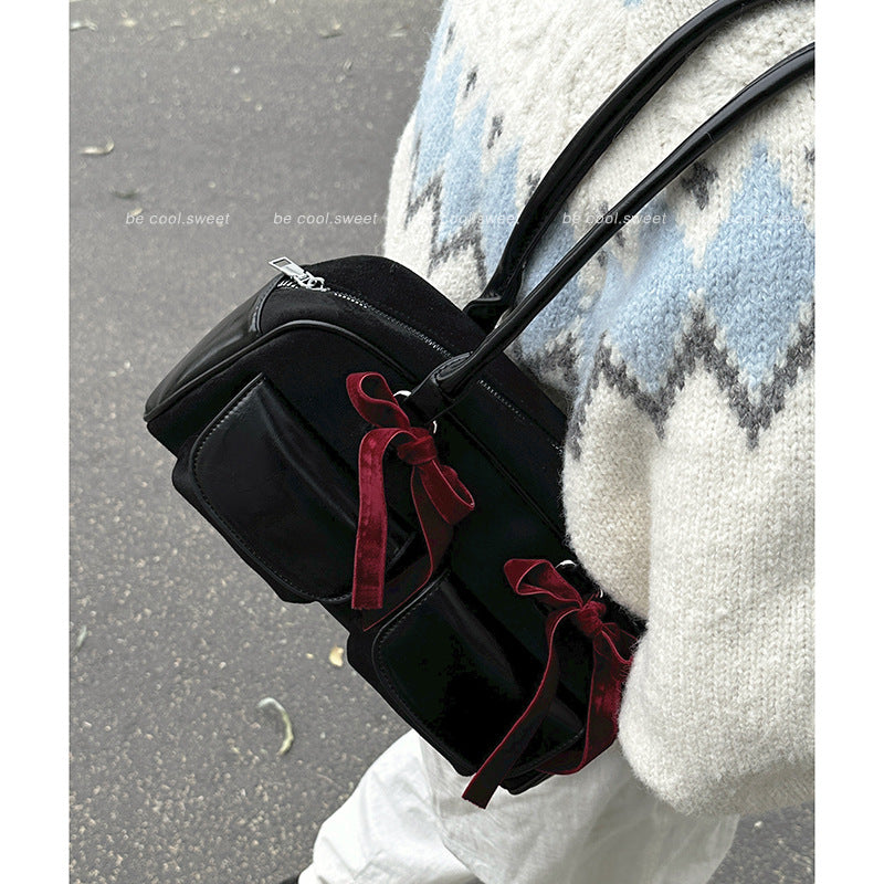 Women's Textured Suede Commuter Minority Fashion Underarm Armpit Bags