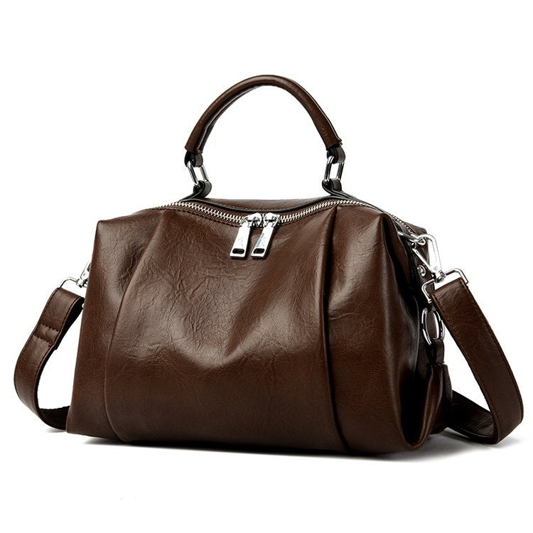 Women's Stylish Double Compartment Zipper Design Large Small Square Bags