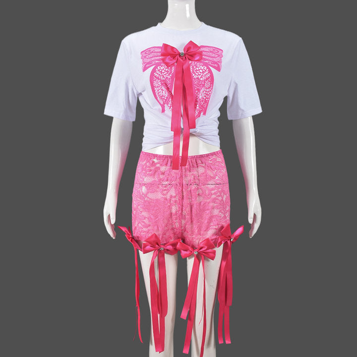 Women's Sexy Three-dimensional Butterfly Print Loose Lazy Suits