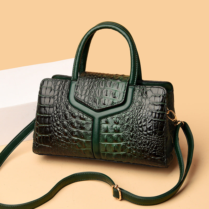 Women's Retro Alligator Print Large Capacity High Bags
