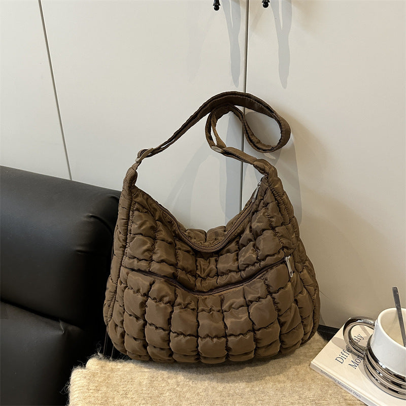 Embroidery Thread Fashion Pleated Cotton Clothing Korean Style Large Bags