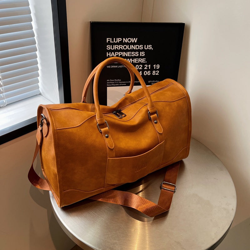 Women's Leather Fashion Retro Portable Packaging Clothes Travel Bags