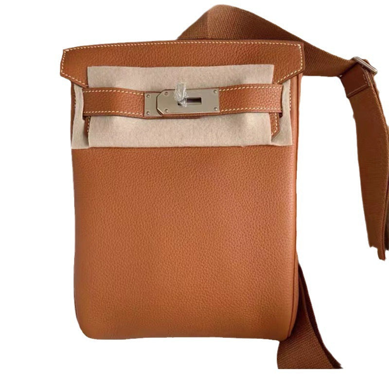 Women's Kelly Mini Litchi Pattern First Layer Cowhide Waist Packs