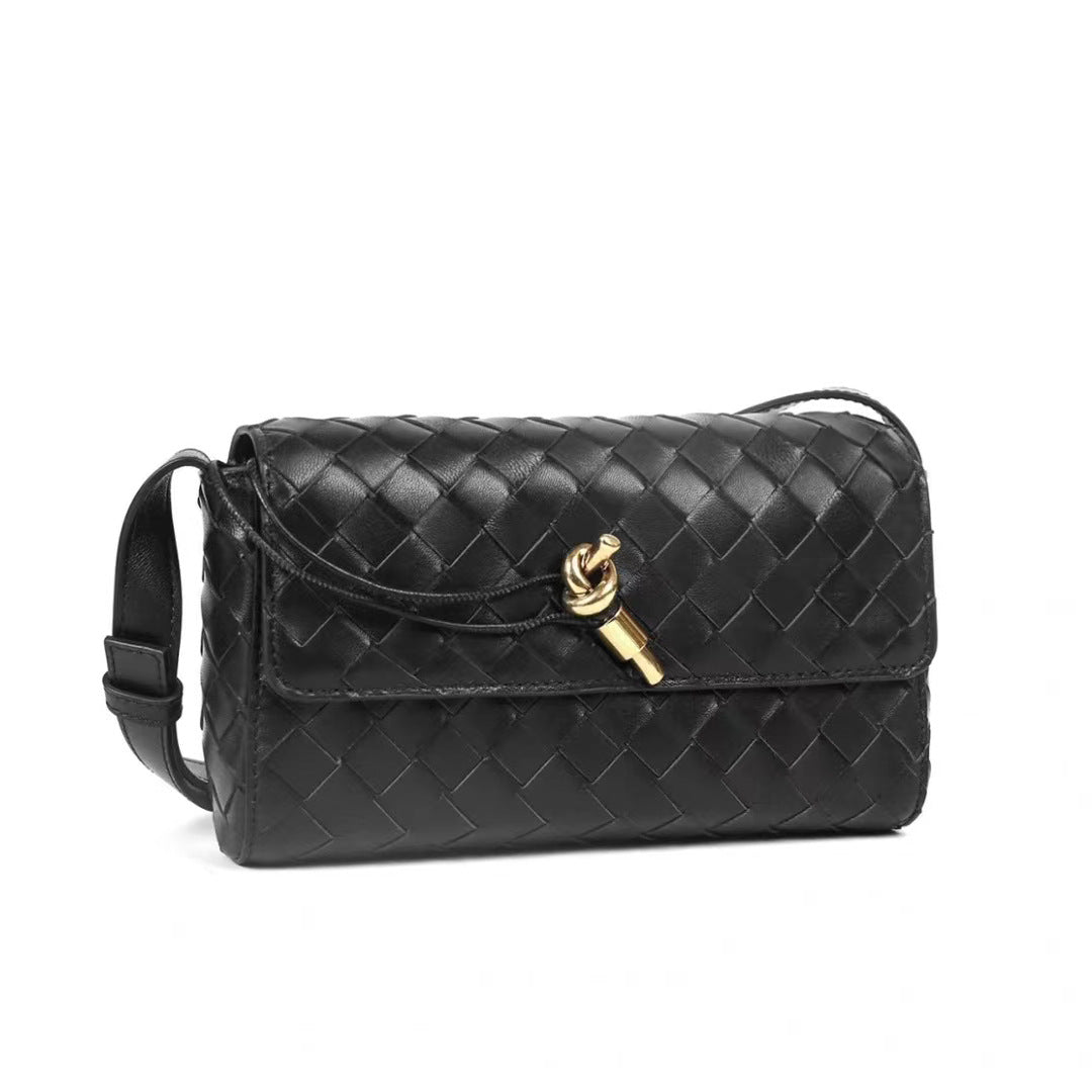 Women's Rhombus Woven Leather Classic Style Underarm Crossbody Bags