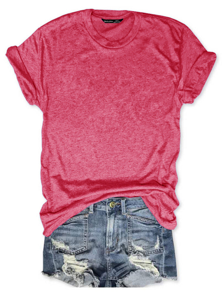 Women's Heat Transfer Patch Casual Round Neck Blouses