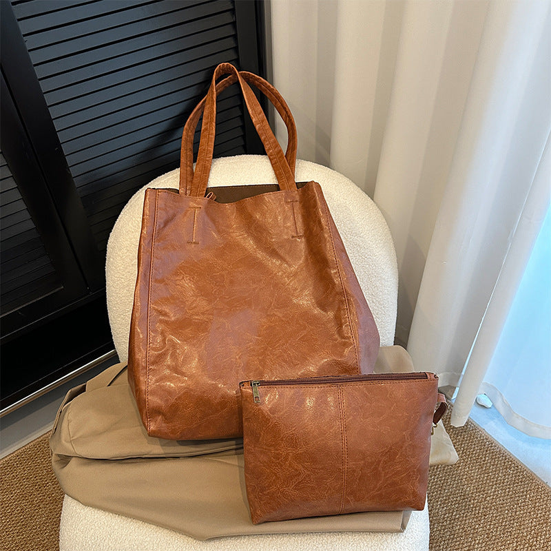 Women's Slouchy Large Capacity Totes Leather Tote Bags
