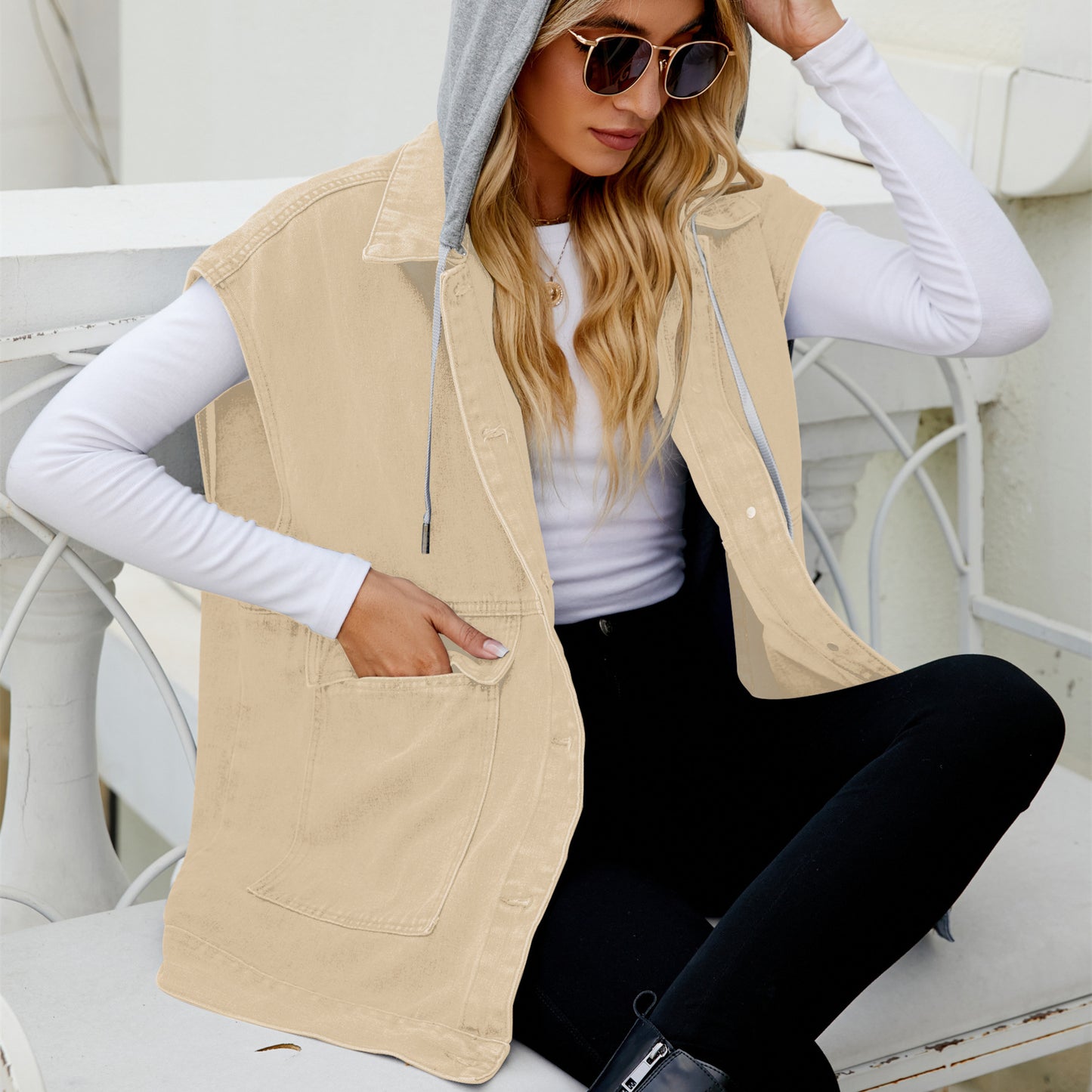 Women's Denim Waistcoat Summer Fashion Trendy Sleeveless Vests