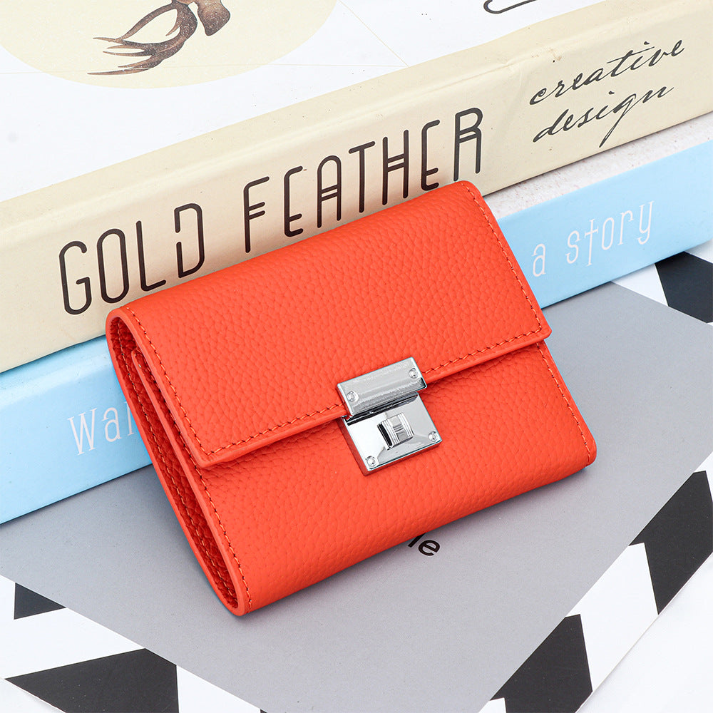 Women's Pure Top Layer Cowhide Short Fashion Ladies Wallets