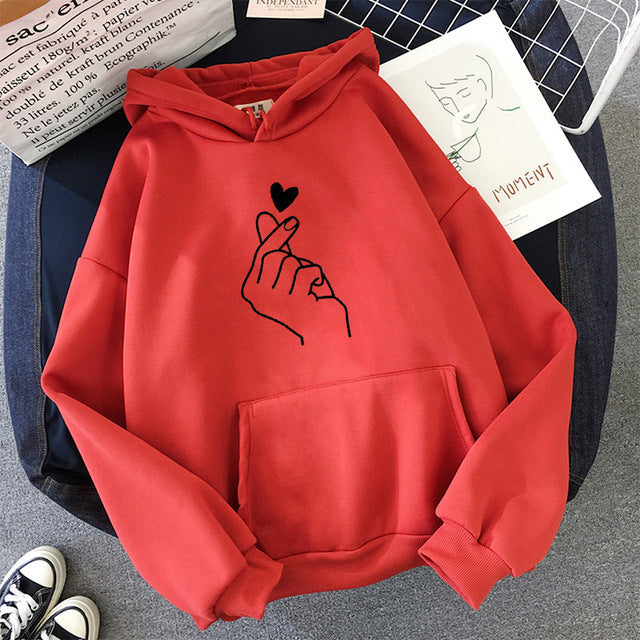 Pretty Fleece-lined Hoodie Unisex Wear Loose Sweaters