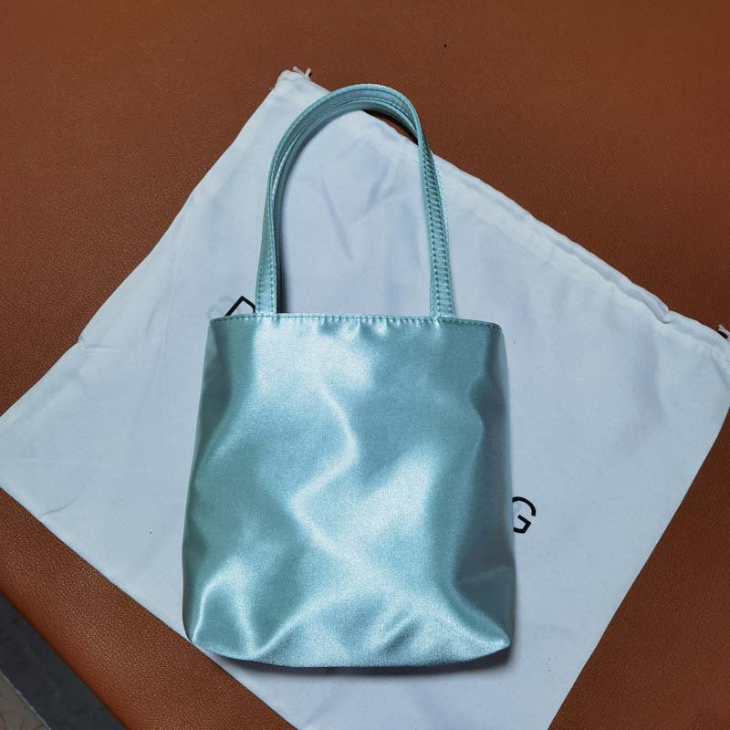 Women's Satin Color Matching Chessboard Plaid Underarm Armpit Bags