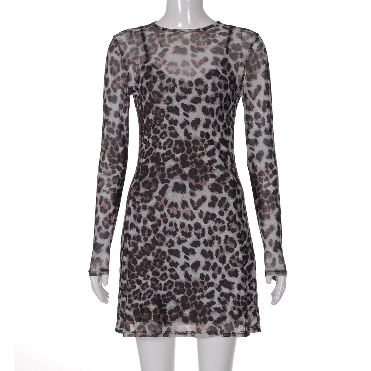 Women's Autumn Fashion Personalized Leopard Print Printed Dresses