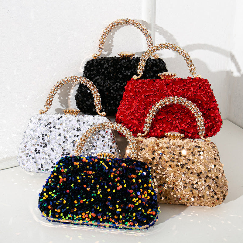 Women's Retro Fashion Dinner Sequined Banquet Portable Evening Bags